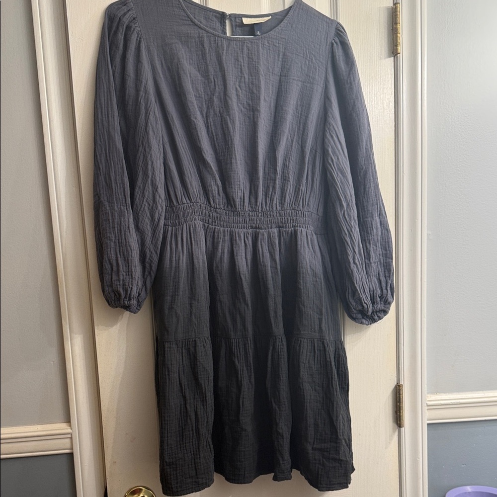 Gray and black long Sleeve Dress size M